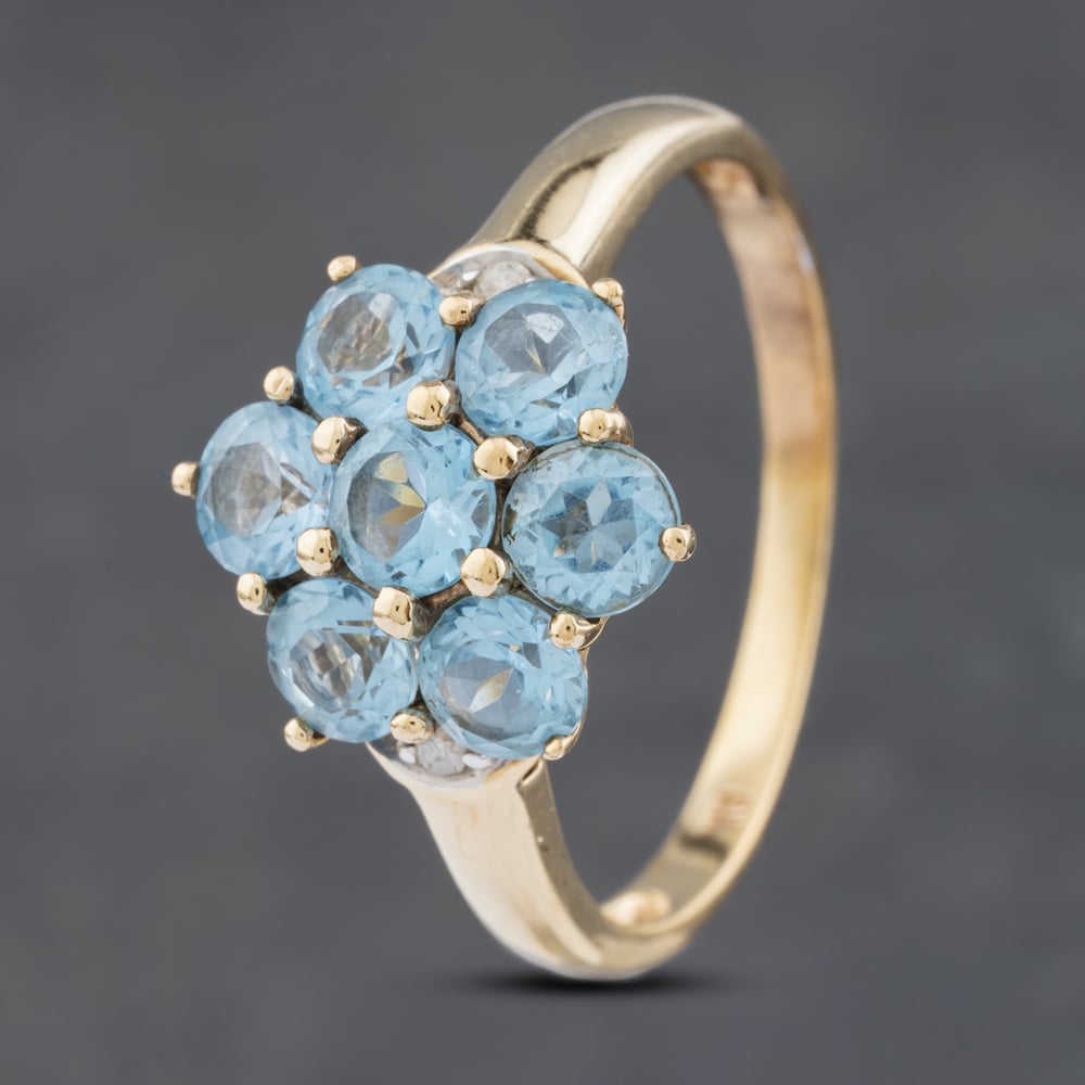 Click to view product details and reviews for Pre Owned 9ct Yellow Gold Blue Topaz Cluster Ring 41102927. Click to view product details and reviews for Pre Owned 9ct Yellow Gold Blue Topaz Cluster Ring 41102927.