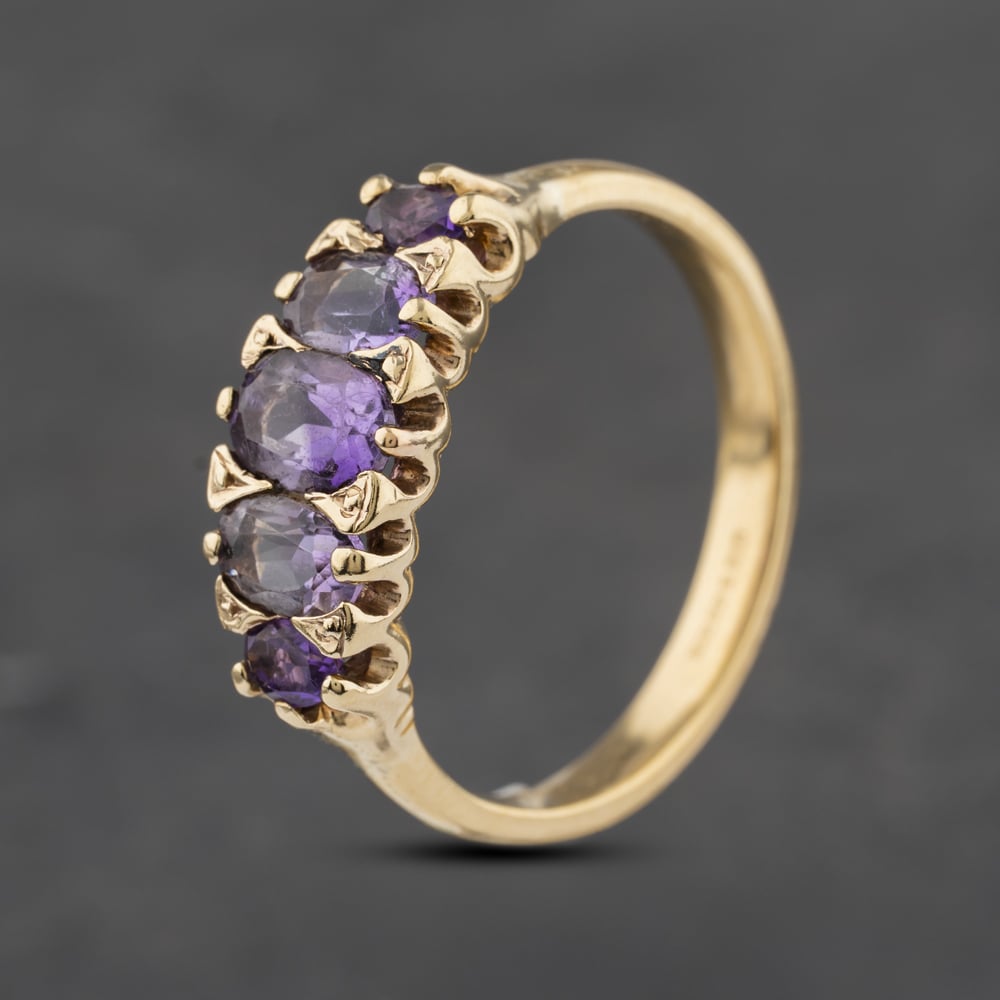 Click to view product details and reviews for Pre Owned 9ct Yellow Gold Amethyst Five Stone Ring 41103055. Click to view product details and reviews for Pre Owned 9ct Yellow Gold Amethyst Five Stone Ring 41103055.