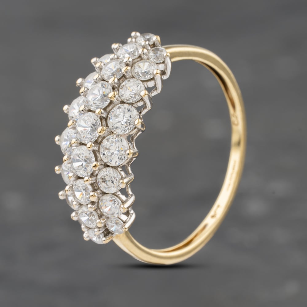 Click to view product details and reviews for Pre Owned 9ct Yellow Gold Cubic Zirconia Three Row Cluster Ring 41103121. Click to view product details and reviews for Pre Owned 9ct Yellow Gold Cubic Zirconia Three Row Cluster Ring 41103121.