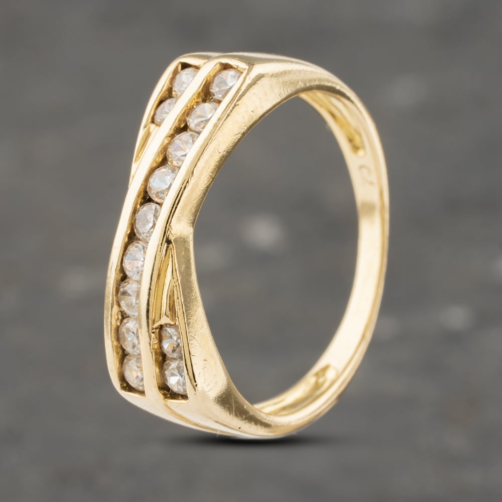Click to view product details and reviews for Pre Owned 9ct Yellow Gold Cubic Zirconia Double Crossover Ring 41103207. Click to view product details and reviews for Pre Owned 9ct Yellow Gold Cubic Zirconia Double Crossover Ring 41103207.