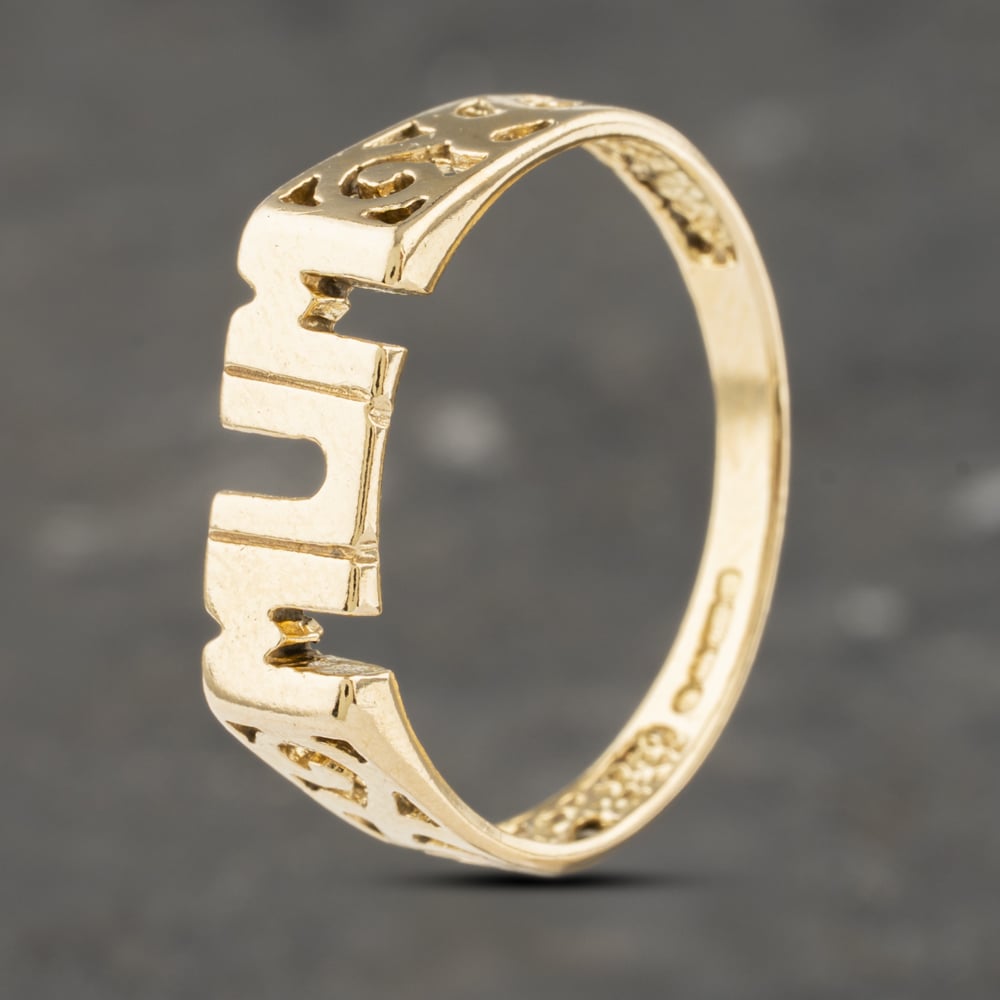 Pre-Owned 9ct Yellow Gold Mum Signet Ring 41103212
