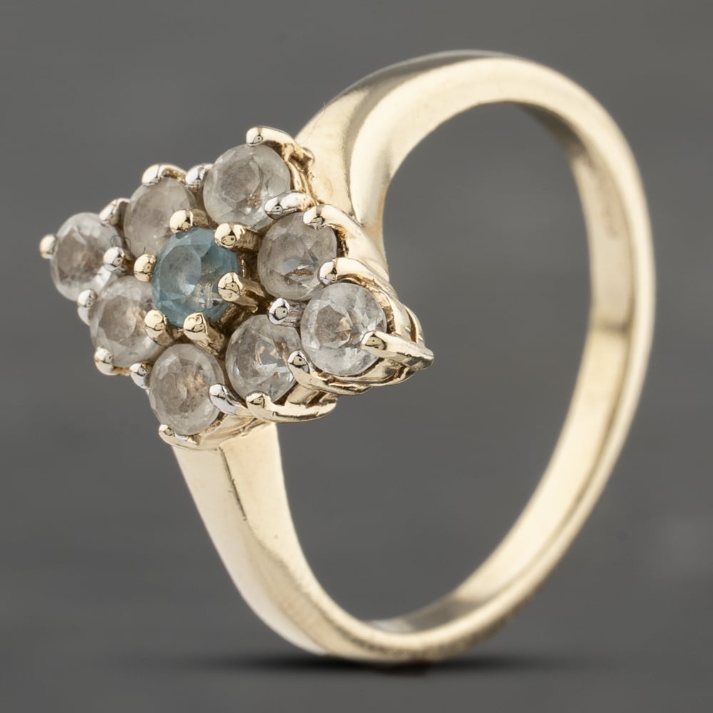 Click to view product details and reviews for Pre Owned 9ct Yellow Gold Blue Topaz And White Topaz Cluster Ring 41103305. Click to view product details and reviews for Pre Owned 9ct Yellow Gold Blue Topaz And White Topaz Cluster Ring 41103305.