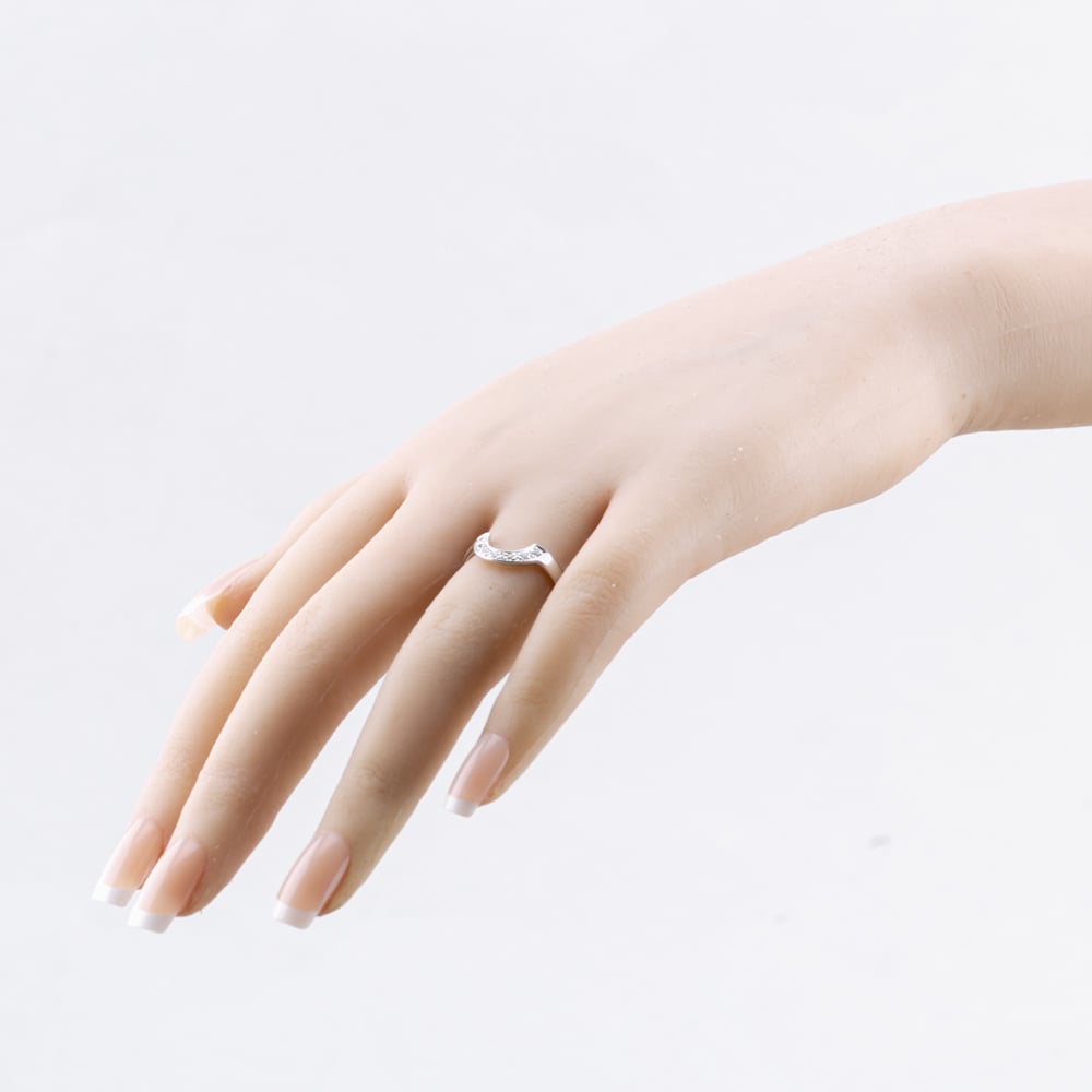 Pre-Owned 9ct White Gold Cubic Zirconia Shaped Ring 41103347