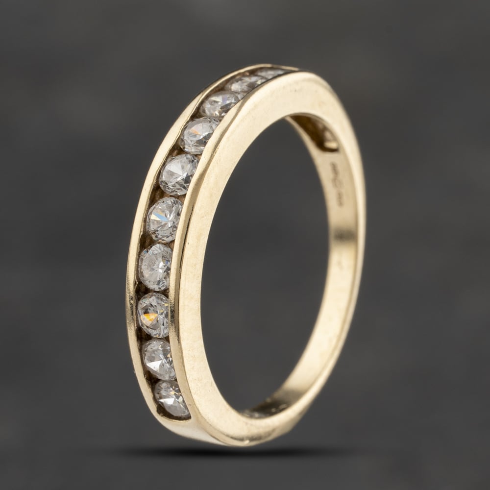 Click to view product details and reviews for Pre Owned 9ct Yellow Gold Cubic Zirconia Channel Set Half Eternity Ring 41103378. Click to view product details and reviews for Pre Owned 9ct Yellow Gold Cubic Zirconia Channel Set Half Eternity Ring 41103378.