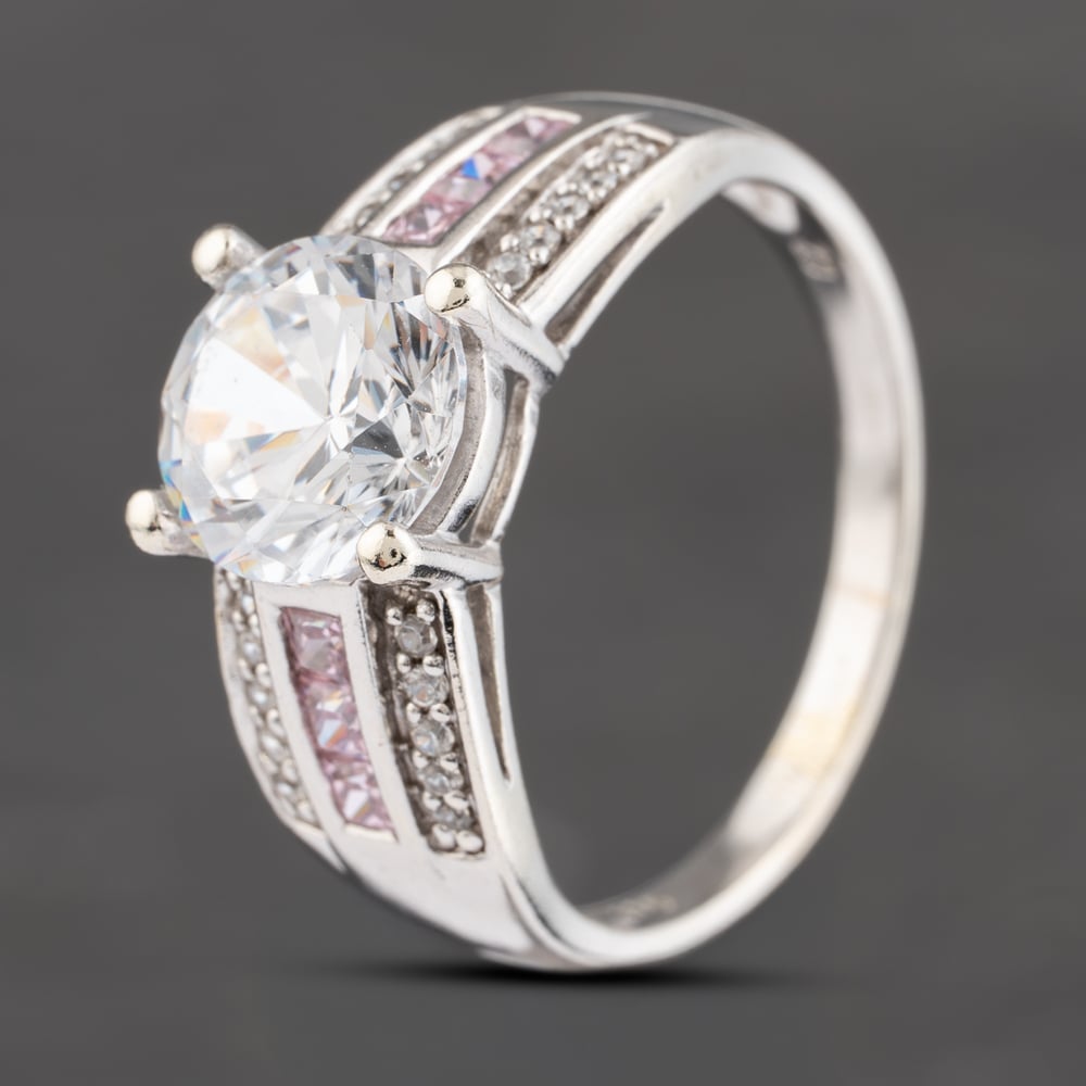 Click to view product details and reviews for Pre Owned 9ct White Gold Cubic Zirconia And Pink Cubic Zirconia Three Row Shoulders Solitaire Ring 41103586. Click to view product details and reviews for Pre Owned 9ct White Gold Cubic Zirconia And Pink Cubic Zirconia Three Row Shoulders Solitaire Ring 41103586.