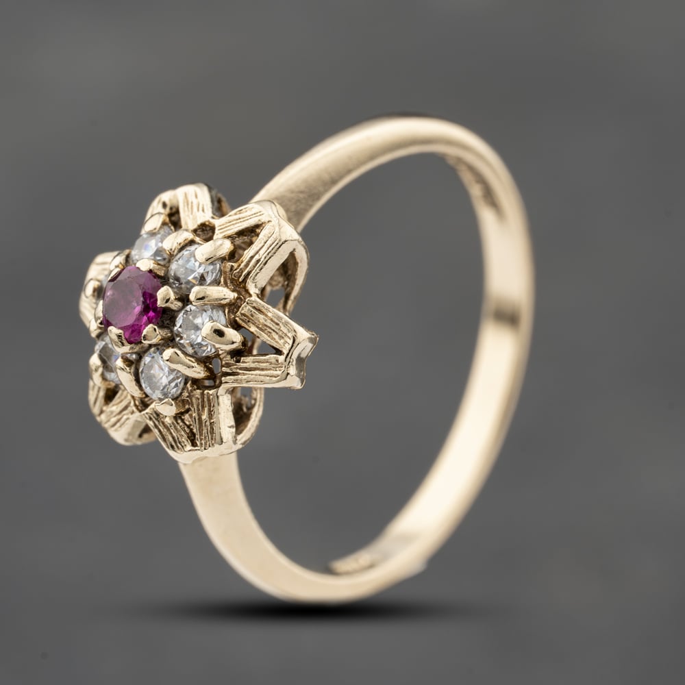 Click to view product details and reviews for Pre Owned 9ct Yellow Gold Synthetic Ruby And Cubic Zirconia Cluster Ring 41103816. Click to view product details and reviews for Pre Owned 9ct Yellow Gold Synthetic Ruby And Cubic Zirconia Cluster Ring 41103816.