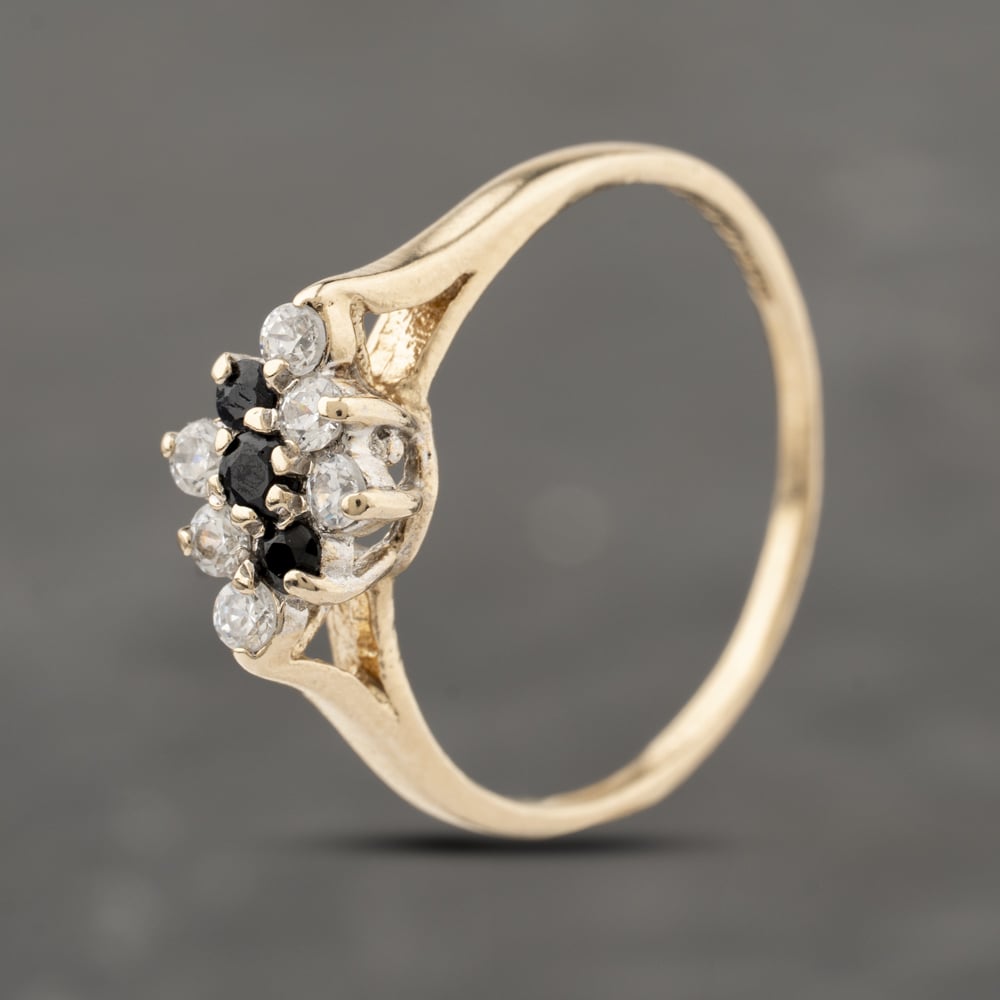 Click to view product details and reviews for Pre Owned 9ct Yellow Gold Sapphire And Cubic Zirconia Cluster Ring 41103928.