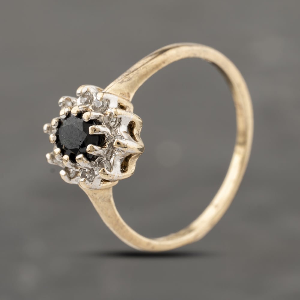 Click to view product details and reviews for Pre Owned 9ct Yellow Gold Sapphire And Cubic Zirconia Cluster Ring 41103929.