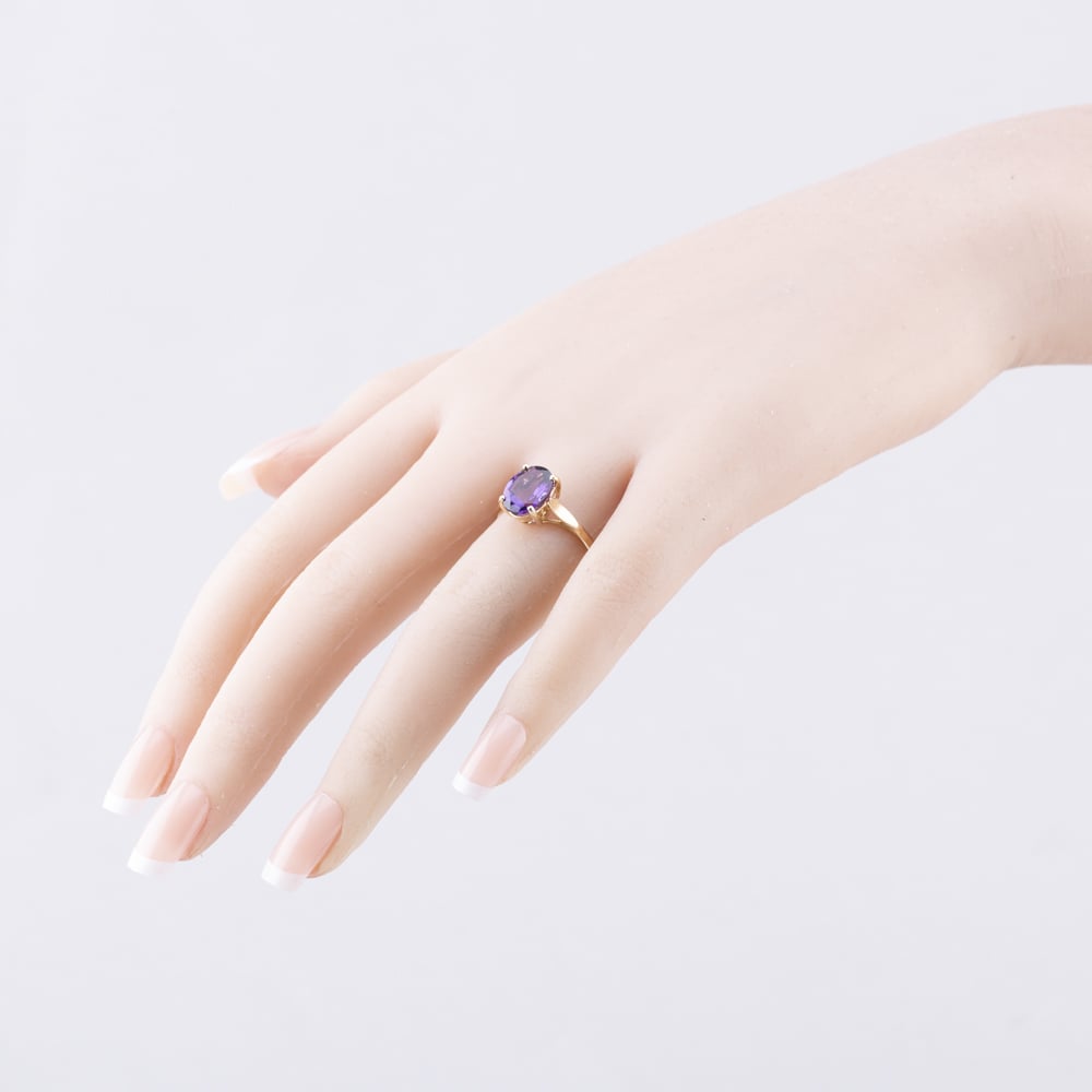 Pre-Owned 9ct Yellow Gold Amethyst Dress Ring 41103931