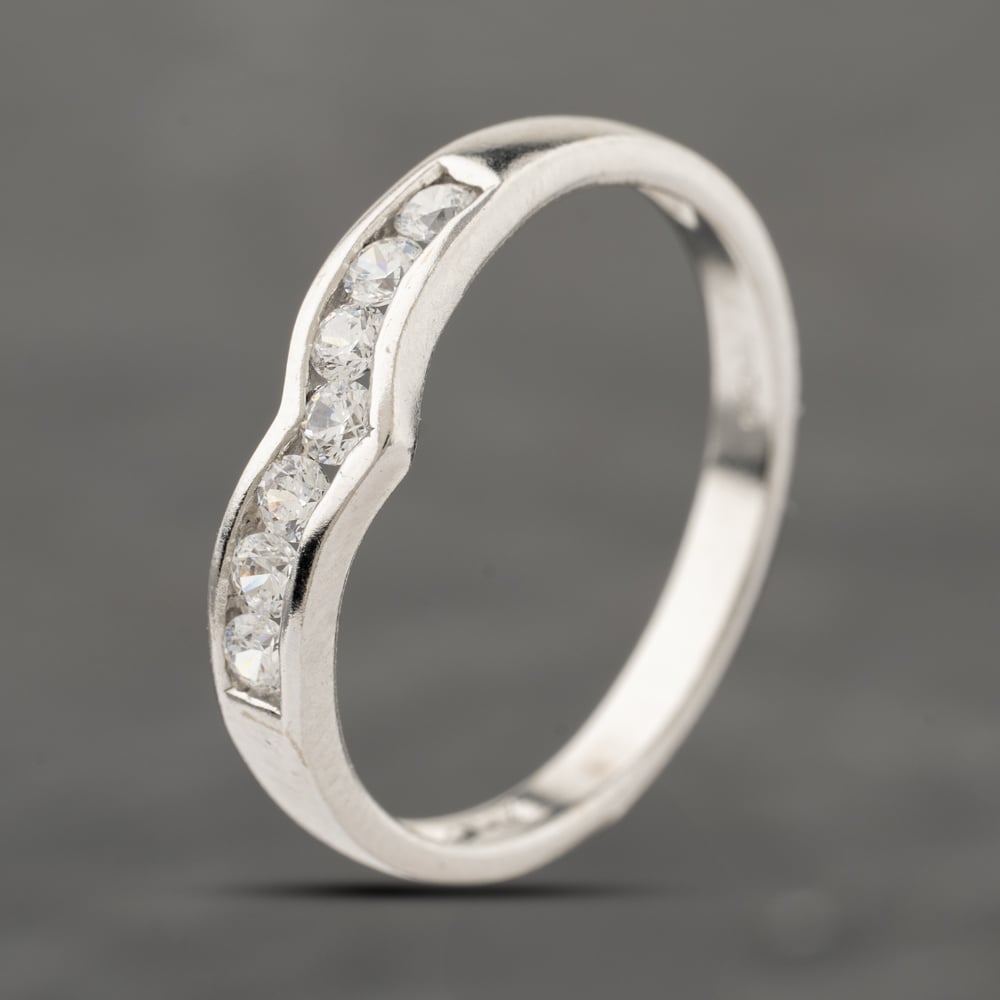 Click to view product details and reviews for Pre Owned 9ct White Gold Cubic Zirconia Half Wishbone Ring 41103935.