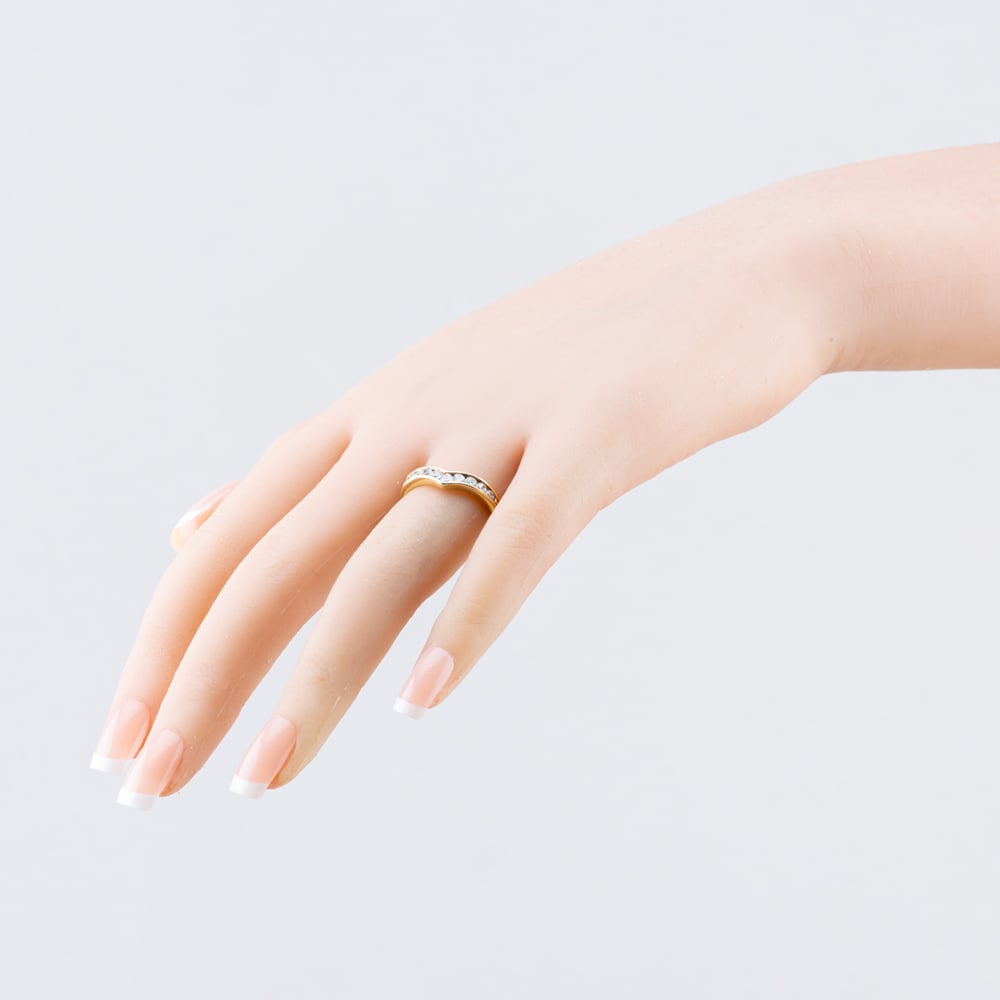 Pre-Owned 9ct Yellow Gold Cubic Zirconia Wishbone Ring 41103960