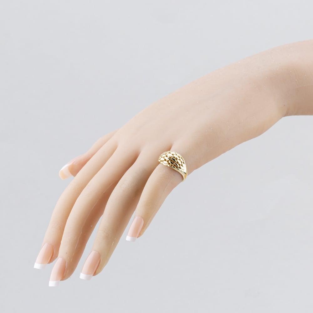 Pre-Owned 9ct Yellow Gold Open Worked Signet Ring 41104068