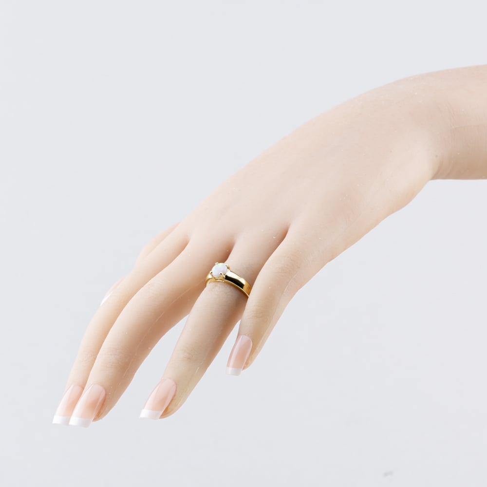 Pre-Owned 9ct Yellow Gold Opal Single Stone Dress Ring 41104132