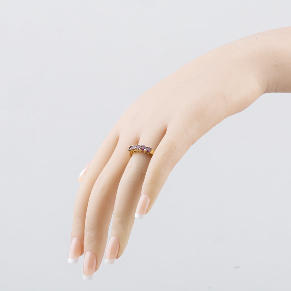 Pre-Owned 9ct Yellow Gold Tourmaline Five Stone Ring 41104197