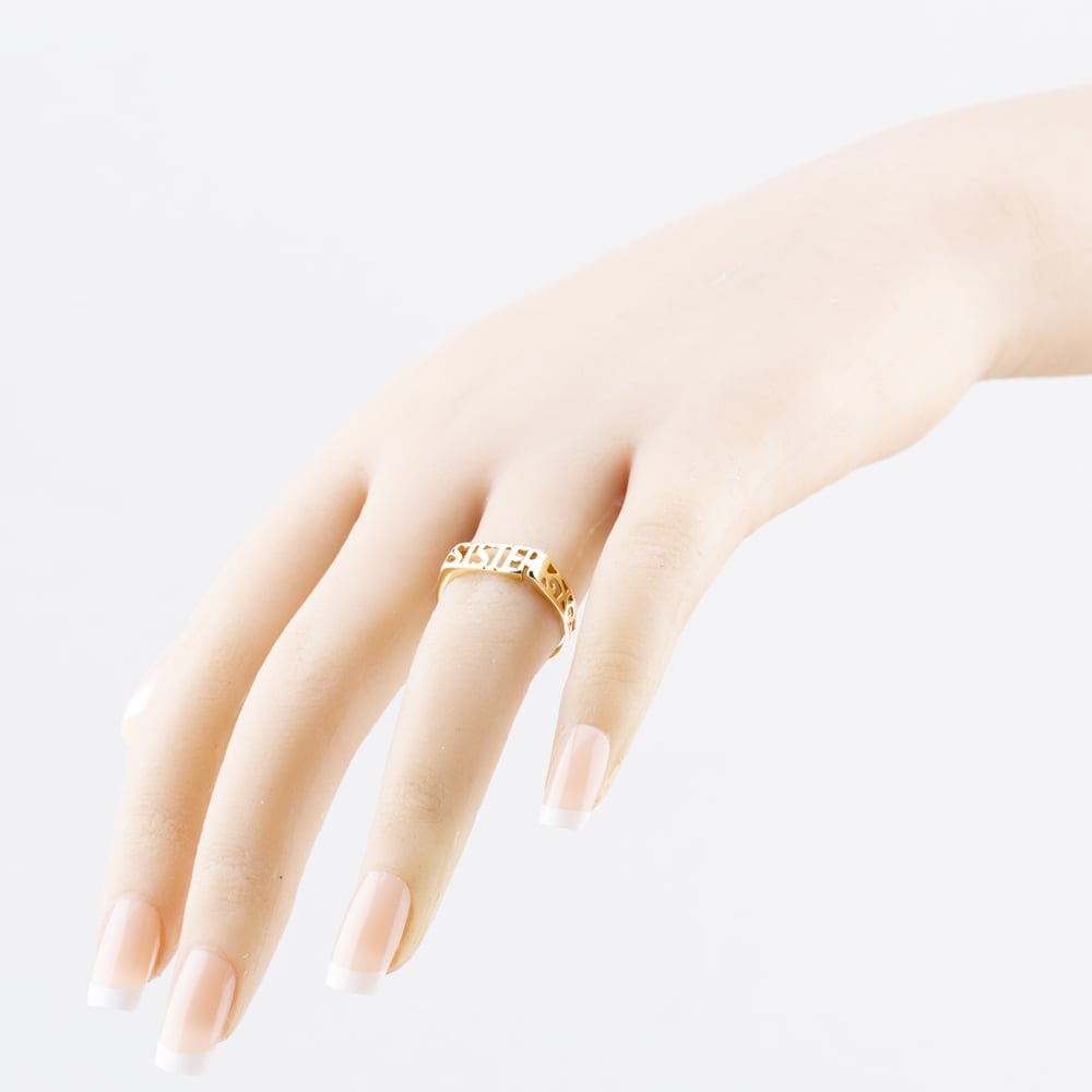 Pre-Owned Yellow Gold Sister Signet Ring 41104314