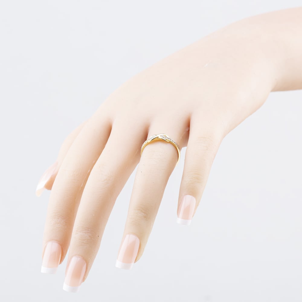 Pre-Owned 9ct Yellow Gold Cubic Zirconia Infinity Half Eternity Ring 41104394