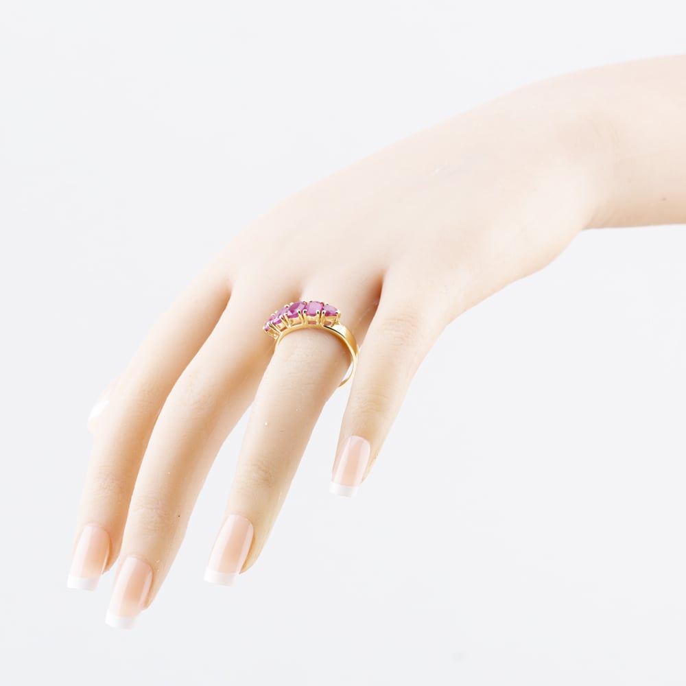 Pre-Owned 14ct Yellow Gold Ruby Five Stone Ring 41104542