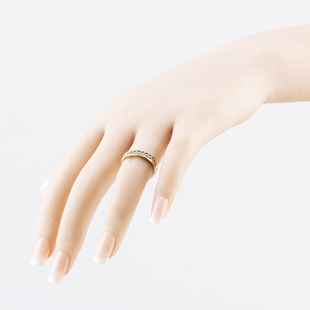 Pre-Owned 9ct Yellow Gold Cubic Zirconia Half Eternity Ring 41104547