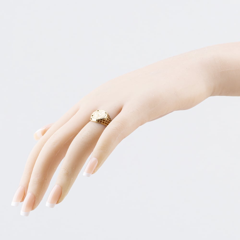 Pre-Owned 9ct Yellow Gold Peso Coin Ring 41104652