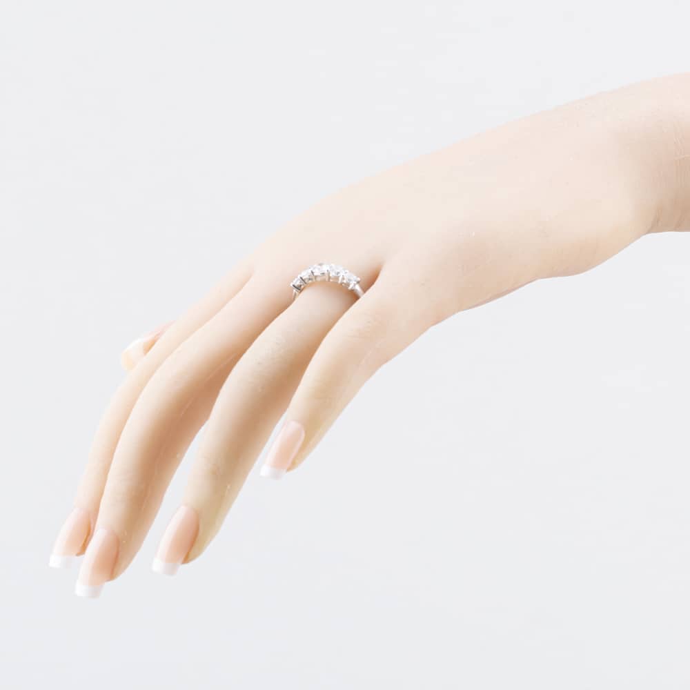 Pre-Owned 9ct White Gold Cubic Zirconia Five Stone Ring 41104673