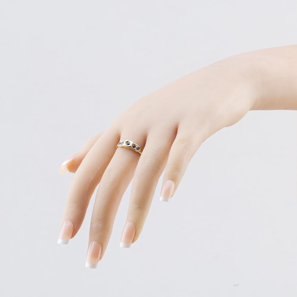 Pre-Owned 9ct Yellow Gold Sapphire Five Stone Ring 41104706