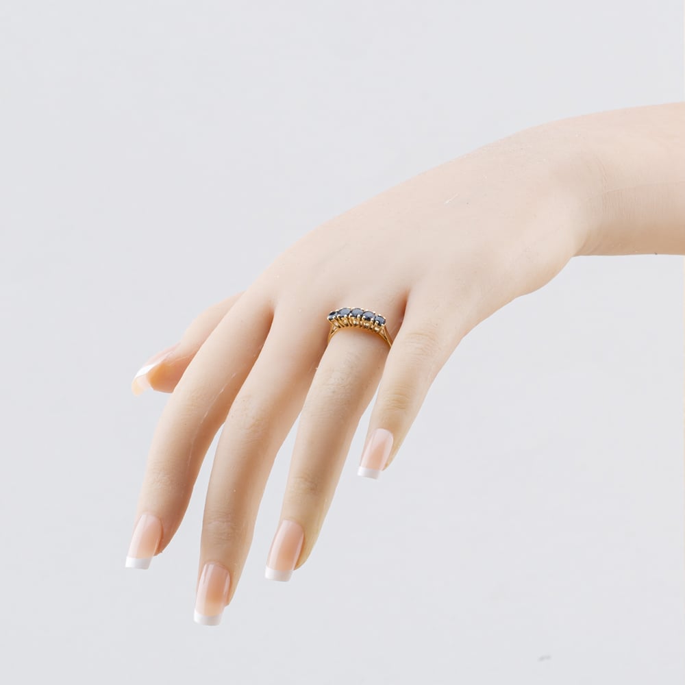 Pre-Owned 9ct Yellow Gold Sapphire Five Stone Ring 41104731