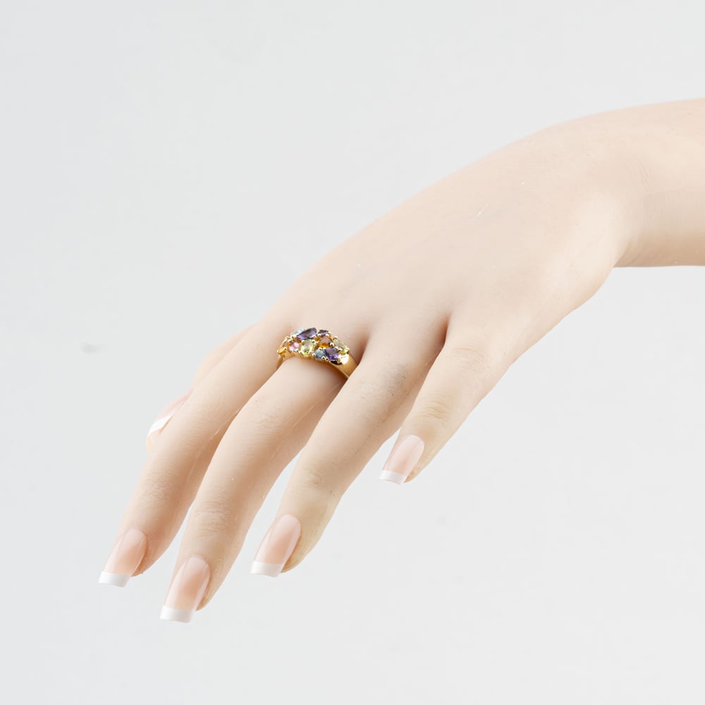 Pre-Owned 9ct Yellow Gold Multi Stone Dress Ring 41104754
