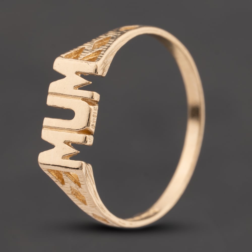 Pre-Owned 9ct Yellow Gold Mum Signet Ring 41104775