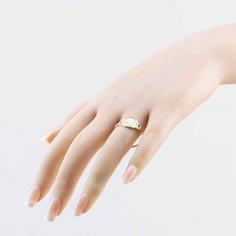 Pre-Owned 9ct Yellow Gold St George Coin Ring 41104823