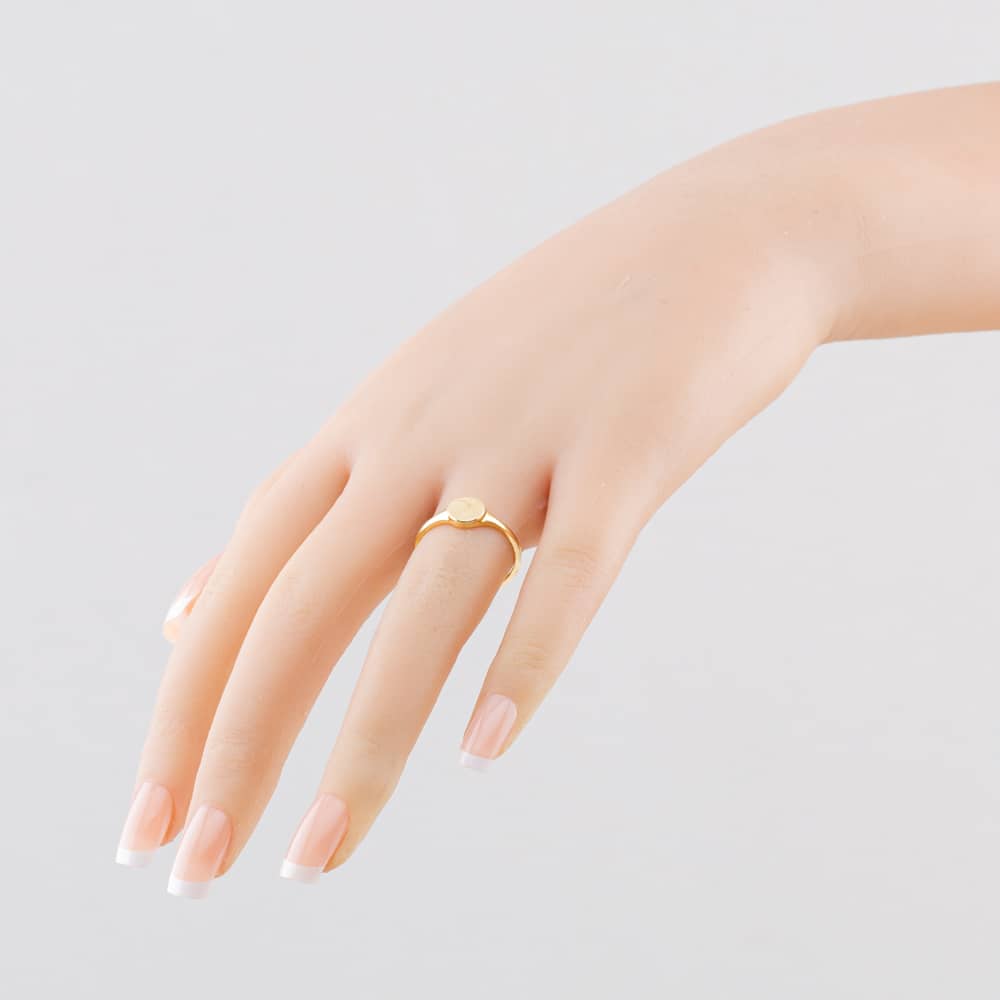 Pre-Owned Vintage Yellow Gold Plain Round Signet Ring 41104880