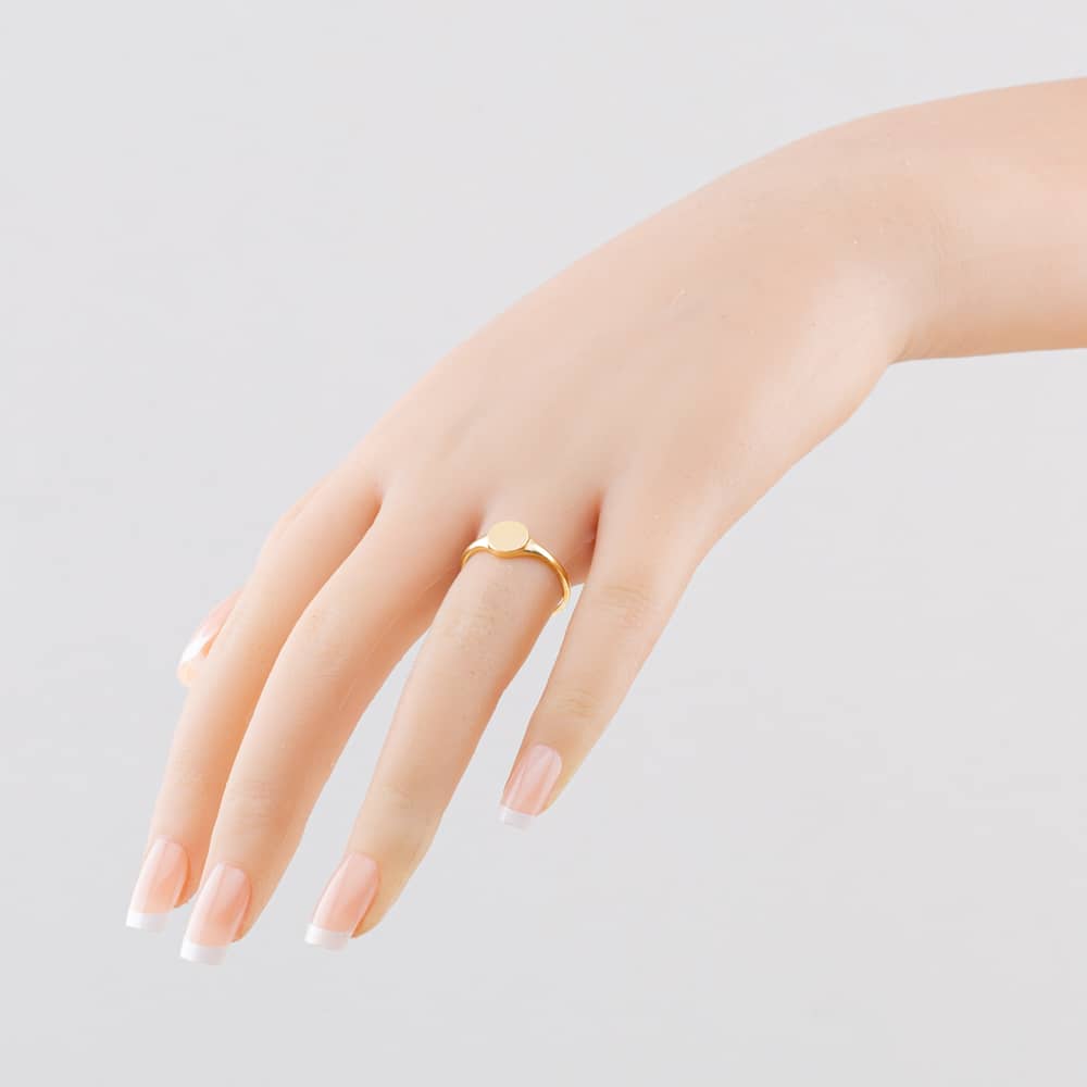 Pre-Owned Vintage Yellow Gold Plain Round Signet Ring 41104881