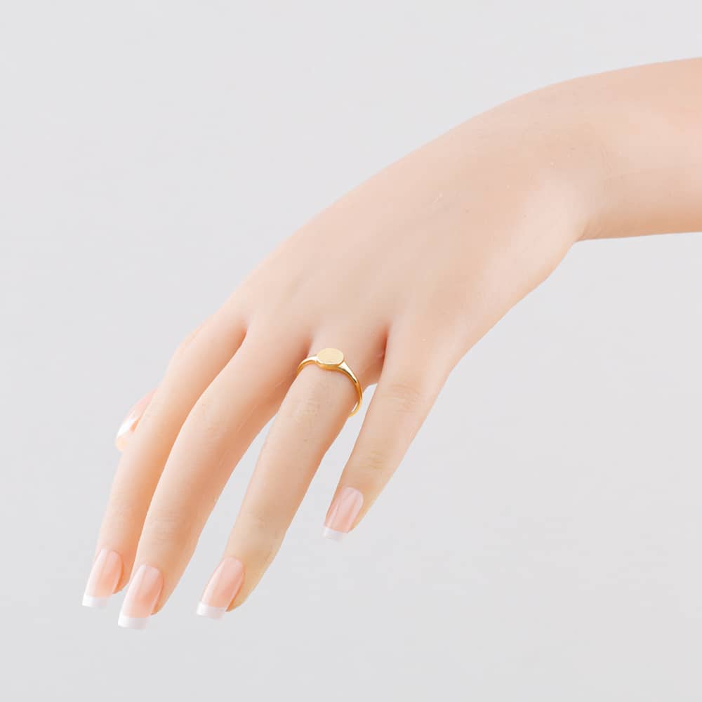 Pre-Owned Vintage Yellow Gold Plain Round Signet Ring 41104882