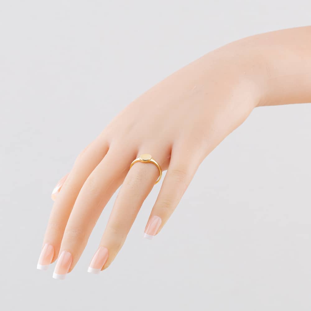 Pre-Owned Vintage Yellow Gold Plain Round Signet Ring 41104883