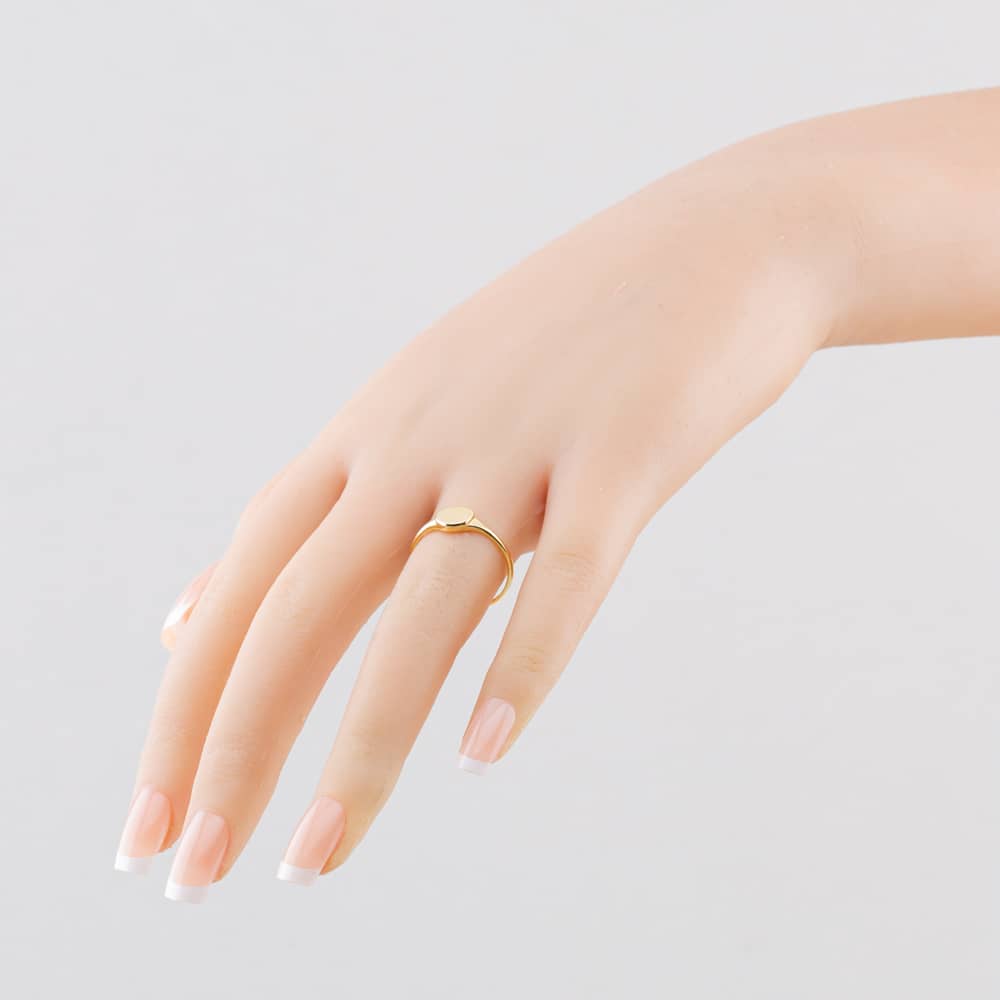 Pre-Owned Vintage Yellow Gold Plain Round Signet Ring 41104884