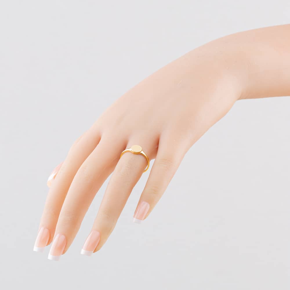 Pre-Owned Vintage Yellow Gold Plain Round Signet Ring 41104885