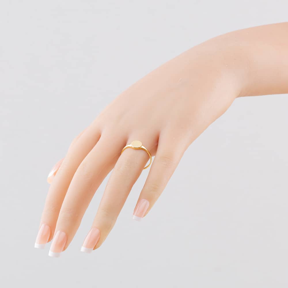 Pre-Owned Vintage Yellow Gold Plain Round Signet Ring 41104886