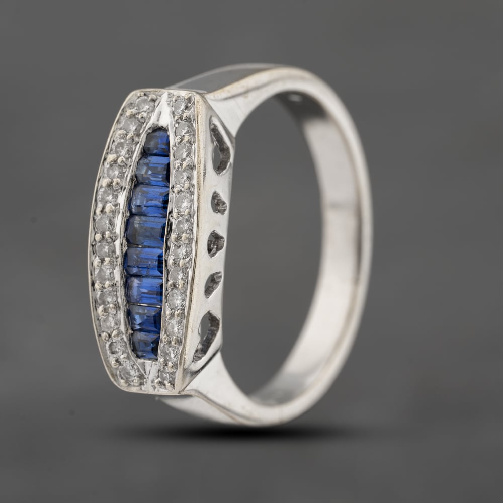 Click to view product details and reviews for Pre Owned 18ct White Gold Sapphire And Brilliant Cut Diamond Cluster Ring 41121020.