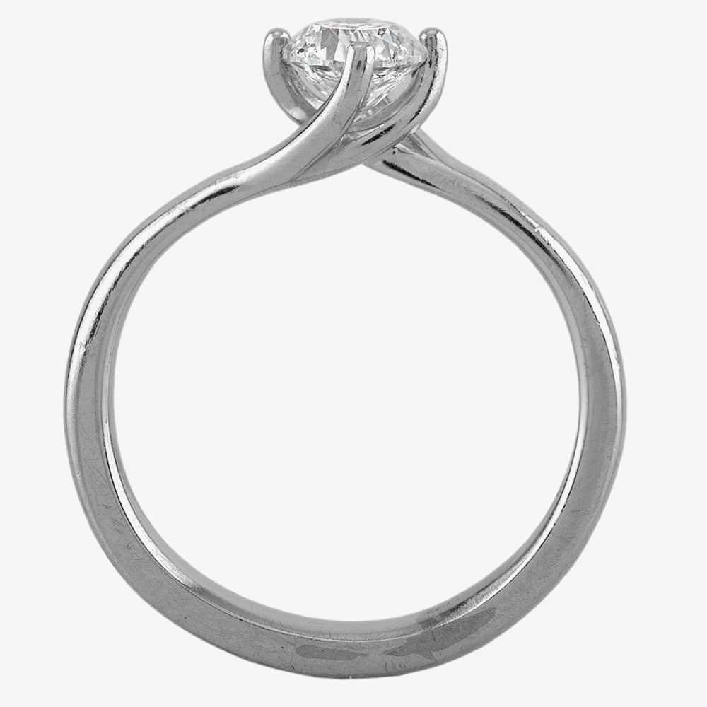 Pre-Owned Platinum Certificated 0.50ct Brilliant Cut Diamond Twist Solitaire Ring 41482591