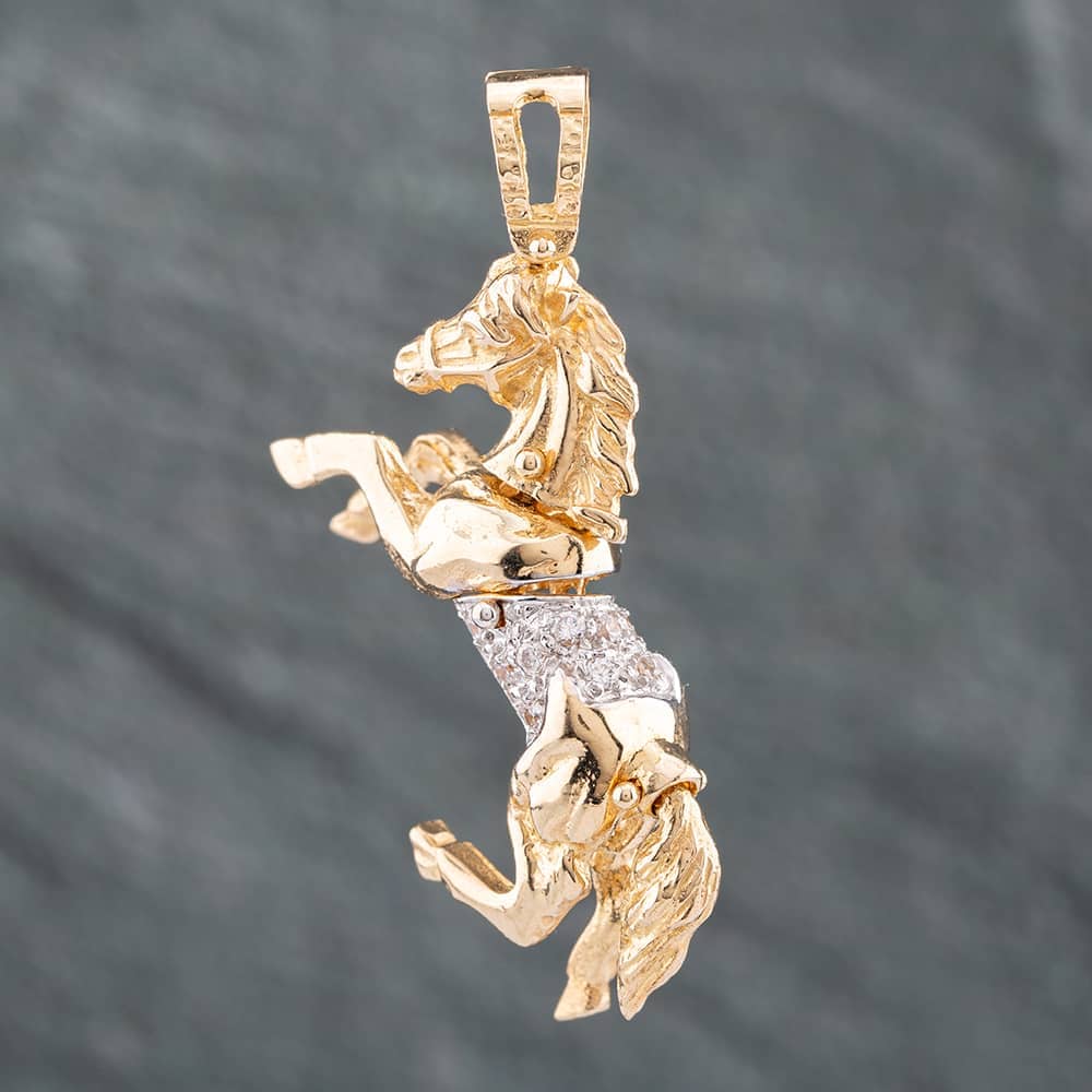 Product photograph of Pre-owned 9ct Yellow Gold Cubic Zirconia Horse Loose Pendant 41141835 from The Jewel Hut