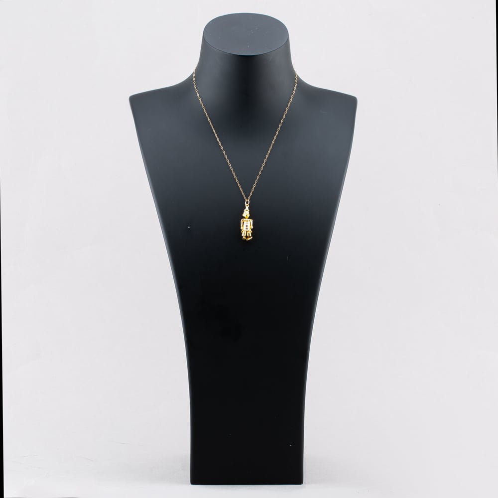 Pre-Owned 9ct Yellow Gold Cubic Zirconia Clown Pendant & 17 Inch Trace Chain 41142265