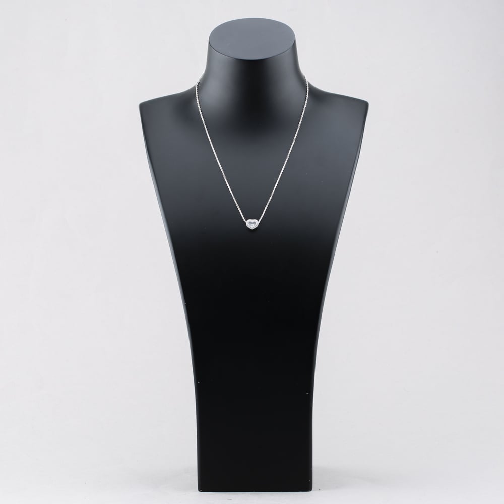 Pre-Owned 18ct White Gold 0.17ct Brilliant Cut Diamond Chopard Heart Pendant & 17 Inch Trace Chain 41142392