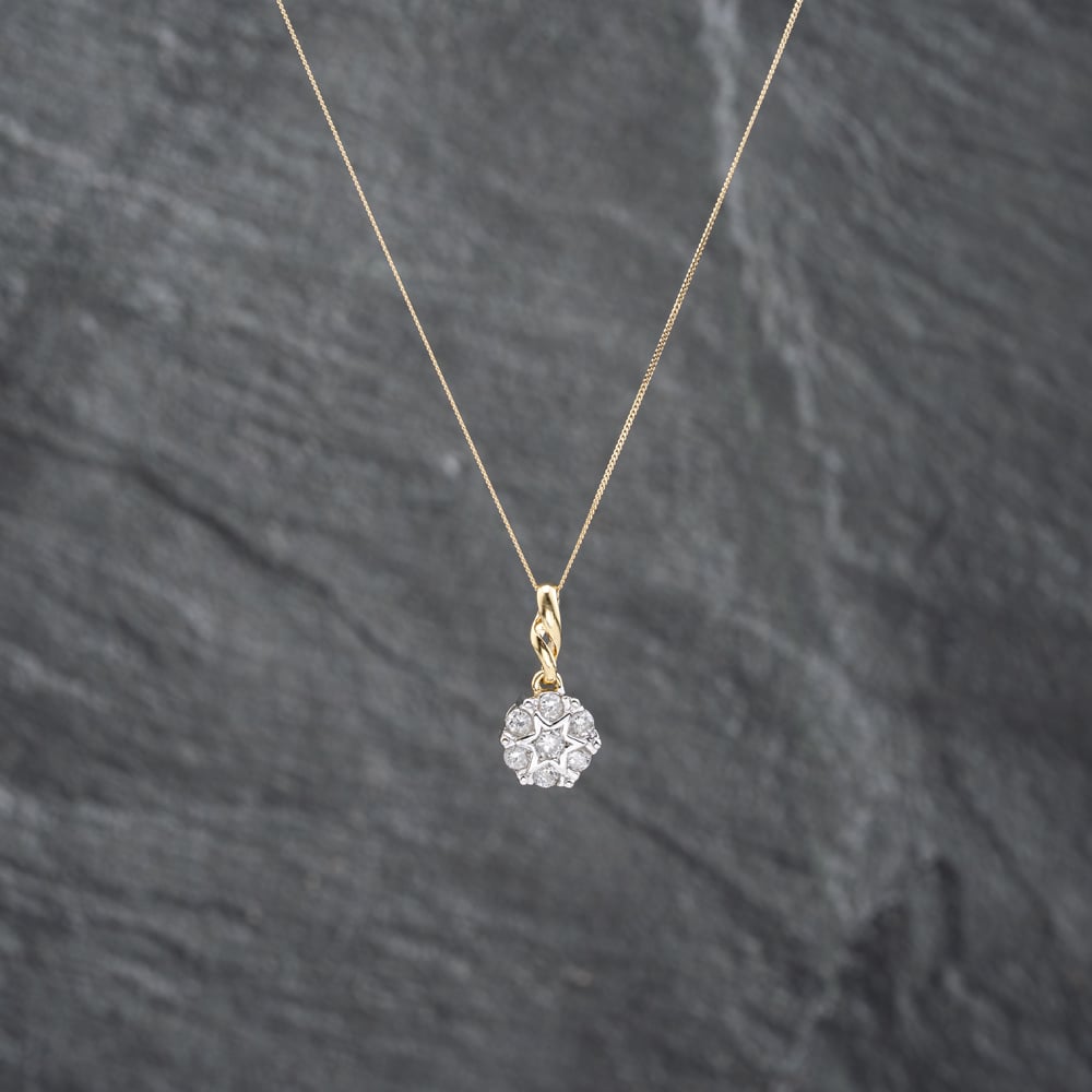 Click to view product details and reviews for Pre Owned 18ct Two Colour Gold Brilliant Cut Diamond Cluster Pendant And 18 Inch Curb Chain 41142646. Click to view product details and reviews for Pre Owned 18ct Two Colour Gold Brilliant Cut Diamond Cluster Pendant And 18 Inch Curb Chain 41142646.
