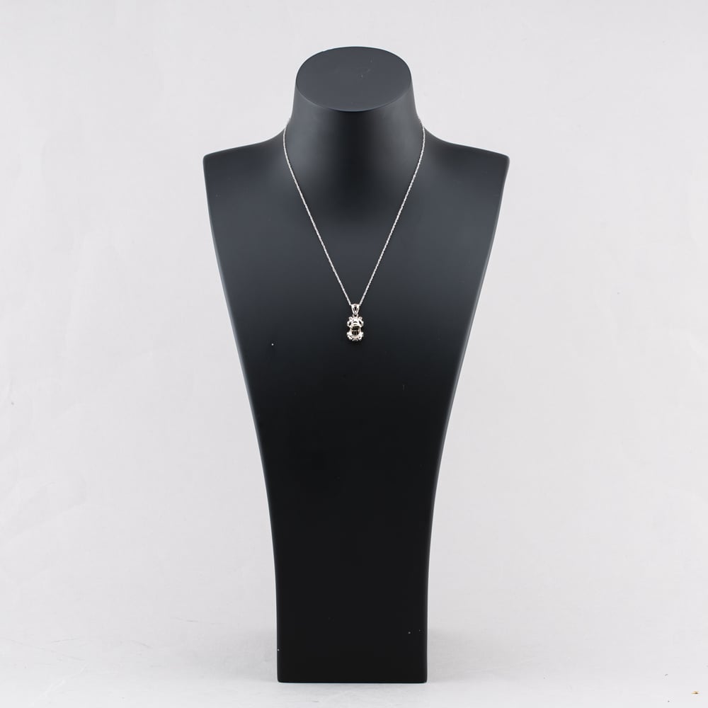 Pre-Owned 14ct White Gold Convertible Vintage Style Car Pendant & 16 Inch Curb Chain 41142697