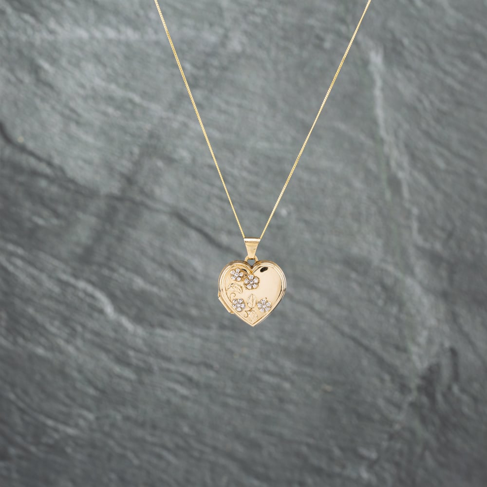 Click to view product details and reviews for Pre Owned 9ct Two Colour Gold Heart Flower Pattern Locket Pendant And 18 Inch Curb Chain 41142748. Click to view product details and reviews for Pre Owned 9ct Two Colour Gold Heart Flower Pattern Locket Pendant And 18 Inch Curb Chain 41142748.