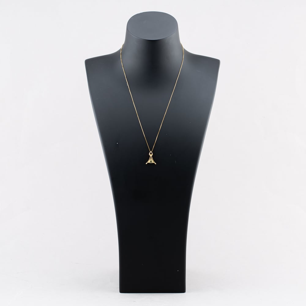 Pre-Owned 18ct Yellow Gold Unheated Green Tanzanite Pendant & 19 Inch Box Chain 41142873
