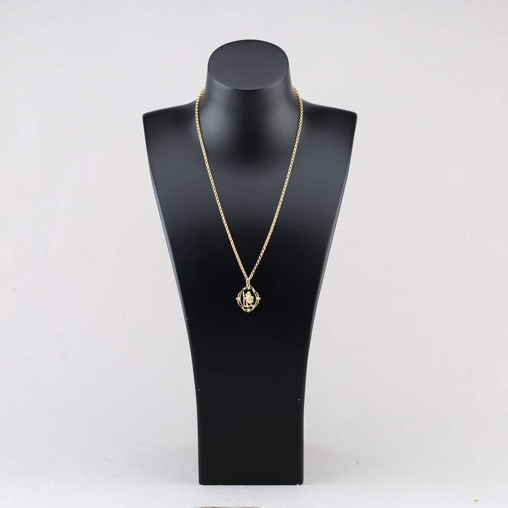 Pre-Owned 9ct Yellow Gold Openwork St Christopher Pendant & 20 Inch Belcher Chain 41143003