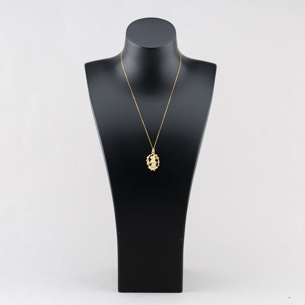 Pre-Owned 9ct Yellow Gold Openwork St Christopher Pendant & 18 Inch Curb Chain 41143018
