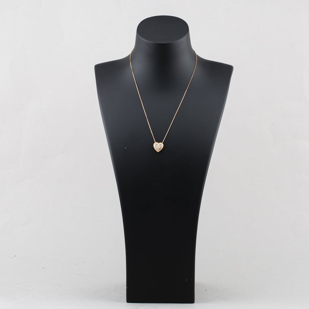Pre-Owned 18ct Rose Gold 1.00ct Brilliant Cut Diamond Heart Cluster Pendant & 16-18 Inch Box Chain 41143342