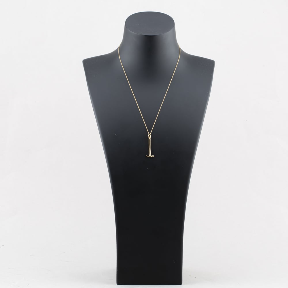 Pre-Owned 9ct Yellow Gold Hammer Pendant & 18 Inch Prince Of Wales Chain 41143393