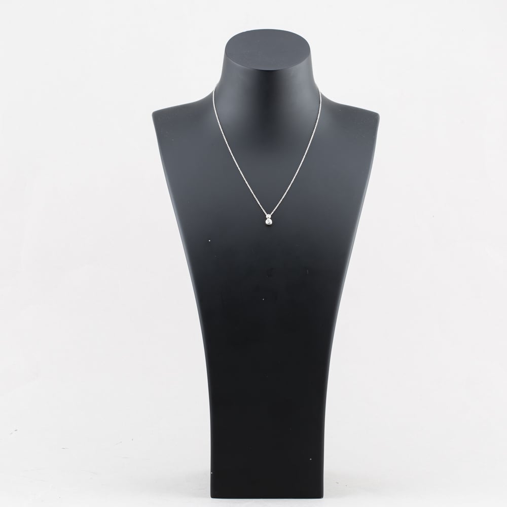 Pre-Owned 18ct White Gold 0.08ct Brilliant Cut Diamond Two Stone Pendant & 16 Inch Trace Chain 41143448